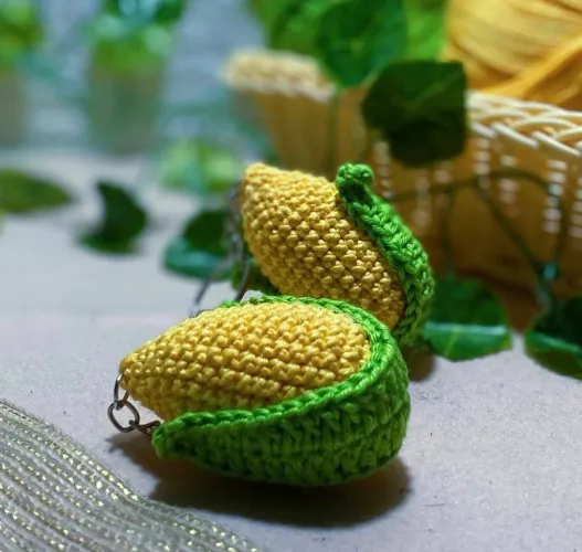 Chaveirinhos de milho de crochê amigurumi