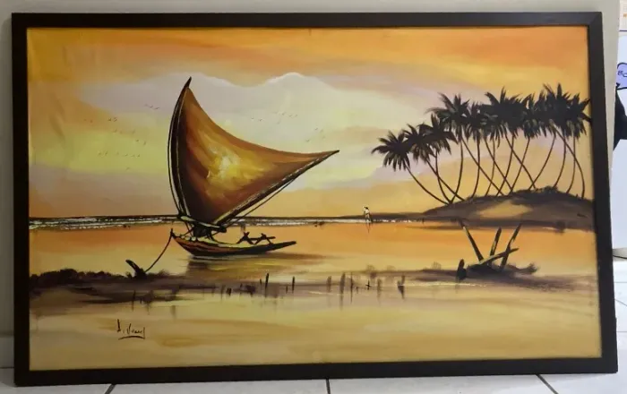 Quadro Por do Sol (tela pintada a mão)
