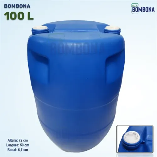 Bombona 100 Litros - Tampa Fixa (Galão/Tonel/Tambor)