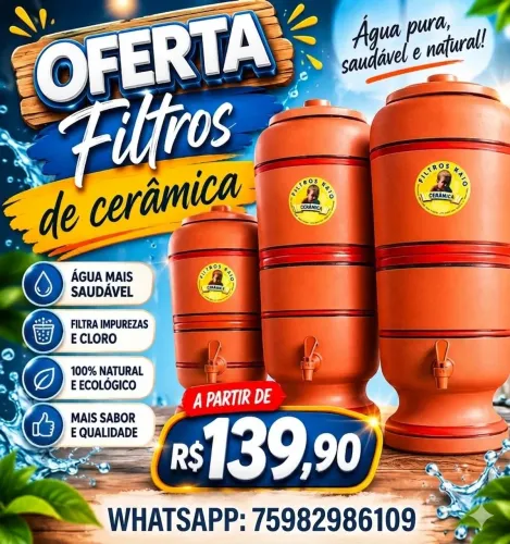 Filtros de cerâmica/barro novos na caixa - A partir: