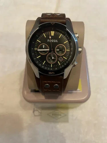 Relógio Fóssil Coachman pulseira em couro