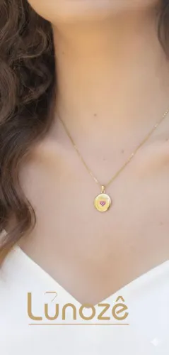 Colar semi jóia folheado ouro 18K banho mais grosso 