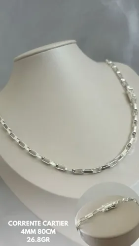 Corrente quadrada Cartier Prata 925 80cm 5,5mm 26g