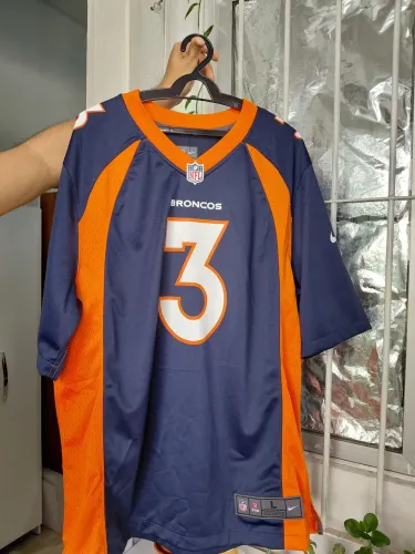 Camisa NFL Denver Broncos, Russel Wilson #3 Nike Game Jersey - Azul Marinho - Tam G (L)