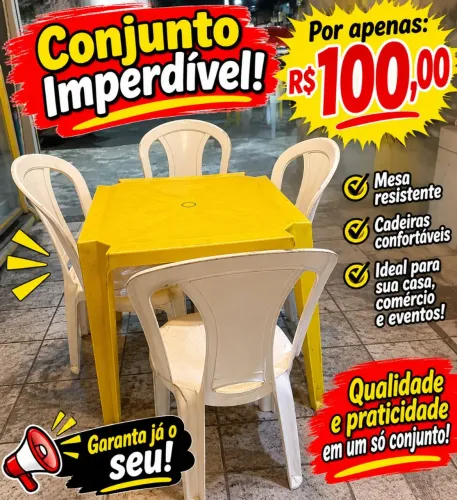 Mesas e cadeiras
