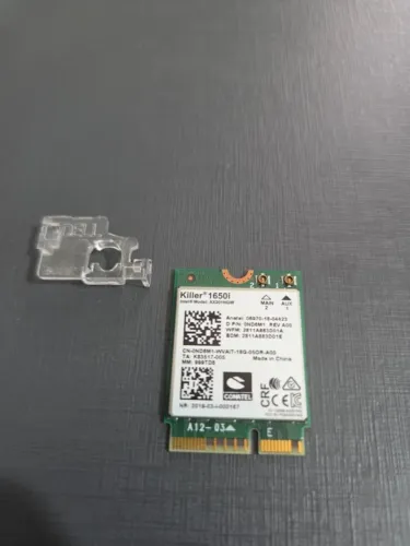 Placa Wi-Fi Killer 1650i Intel AX201NGW - WiFi 6 + Bluetooth - Notebook
