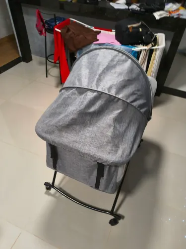 Berço Para Bebê Balanço Portátil Moísés Ergonômico Até 15kg Cinza Pipdip