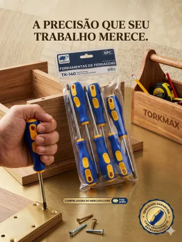 KIT CHAVES FENDA E PHILIPS IMANTADA COM CABO EMBURRACHADO
