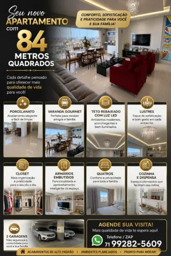Apartamento 84m² no Pátio Jardins | 2 Quartos + Home Office | 2 Vagas de garagem