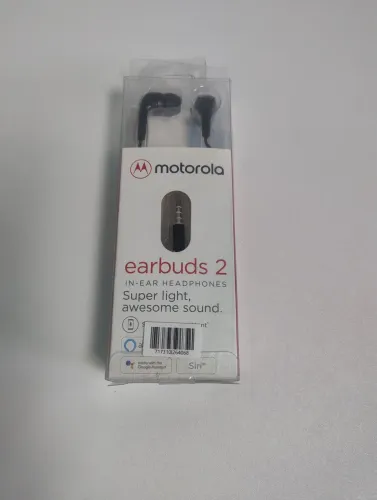 Fone com microfone Motorola earbuds 2 original novo