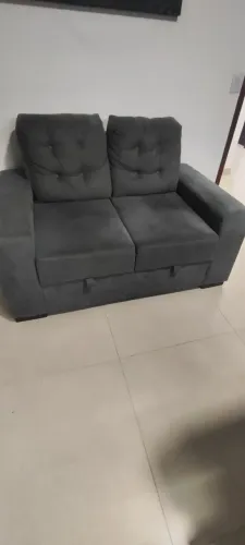 Sofá 2 Lugares Retrátil Cinza - Excelente Estado | Compacto | R$ 500