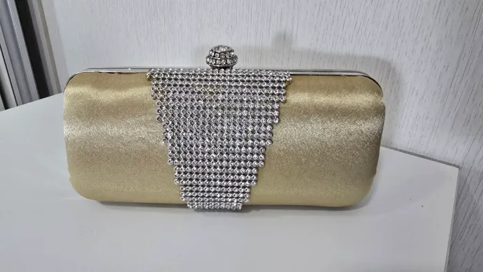 Bolsa clutch festa dourada e prata