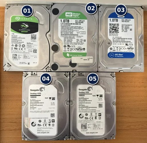 HD 1TB para PC, DVR e Câmeras - 3,5" SATA - Testados com garantia