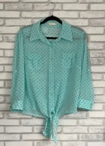 Camisa Bolinhas Pearl Verde Claro Tamanho G