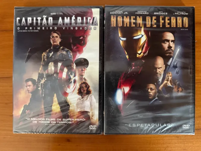 DVDs originais novos lacrados Marvel Capitão América e Homem de Ferro