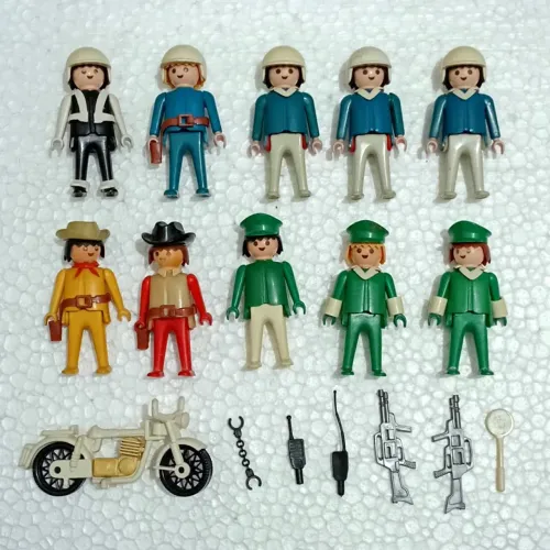 Bonecos Playmobil Estrela Anos 80 Lote Moto Polícia Xerife