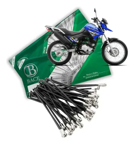 Raios Inox Preto 3,5mm Bace - Dianteiro E Traseiro (Crosser, Bros, XRE)
