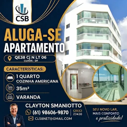 GUARÁ II - QE 38 - 1 QUARTO - 35m²
