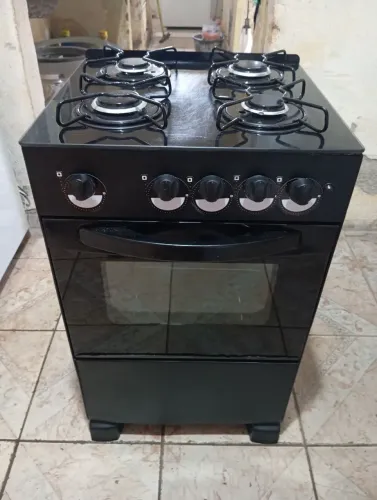 FOGÃO ESMALTEC MESA DE VIDRO 4 BOCAS MANUAL FUNCIONANDO PERFEITAMENTE ACEITO CARTÃO FACO