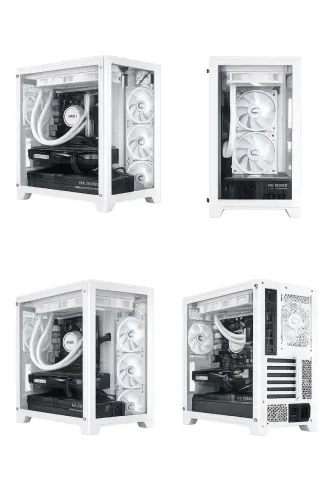 Gabinete branco com vidro temperado 