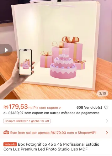 Cenário fotográfico de produtos