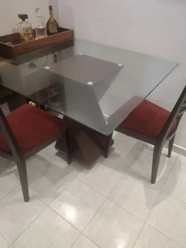 Mesa tampo de vidro