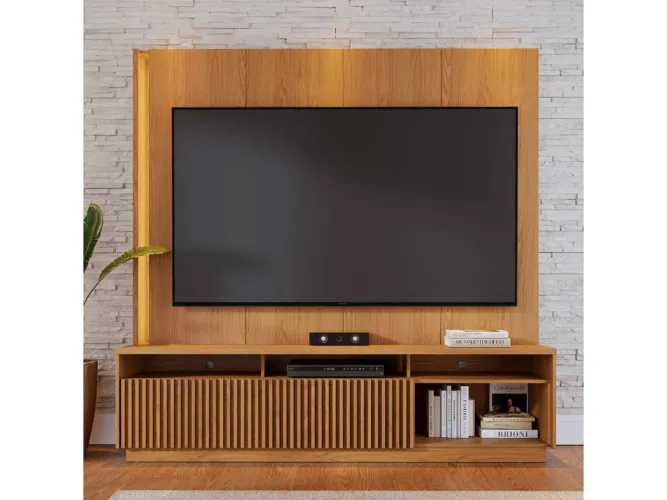 Estante Home Jordão Colibri 2m portas de correr ripadas / 2 cores / pague na entrega 