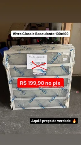Janela Basculante de Alumínio 100x100 - Aqui é Preço de Verdade