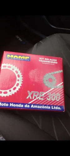 KIT relação transmissão XRE, ORIGINAL HONDA NA CAIXA.