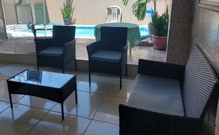 Conjunto de sofá para área externa e piscina