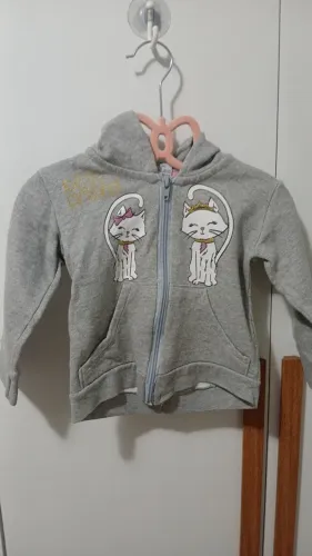 Blusa de frio moletom menina cinza