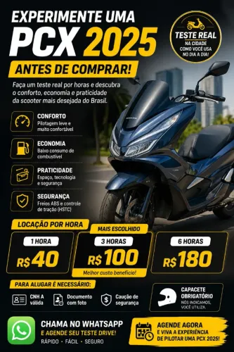 ?Teste Drive PCX 2025 por Hora?