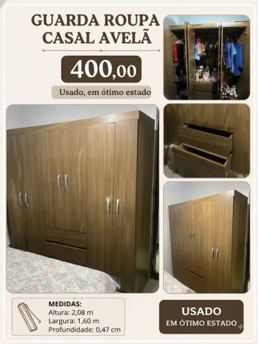 Guarda-roupa de casal avelã
