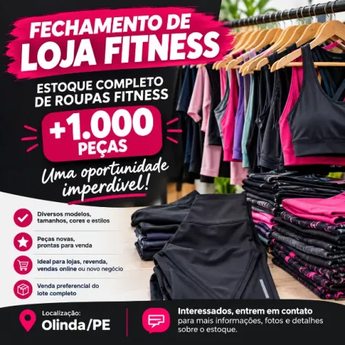 ESTOQUE COMPLETO DE LOJA FITNESS - APROX. 1.000 PEÇAS