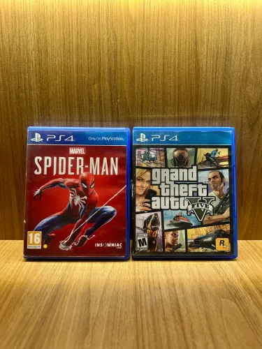 JOGOS PS4 - GTA V; Spider Man