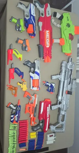 Coleção Nerf Completa Mega + Elite + Zombie Strike + 100+ Dardos | Troco por Videogame