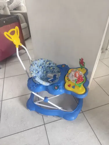 Andador Infantil Musical Para Bebê Megaluxo Jumbo Baby Azul