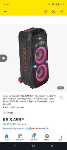 Caixa som LG Xboom nova.
