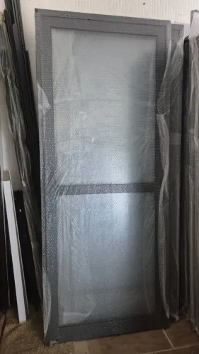 Porta Social de Giro Alumínio e Vidro Linha Gold 218x90cm