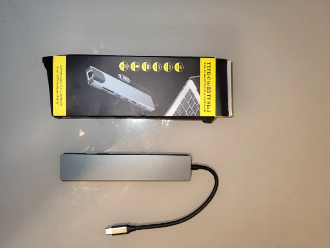 Hub USB-C 8 em 1 com HDMI 4K, RJ45, USB 3.0, Leitor SD/TF e Carregamento PD