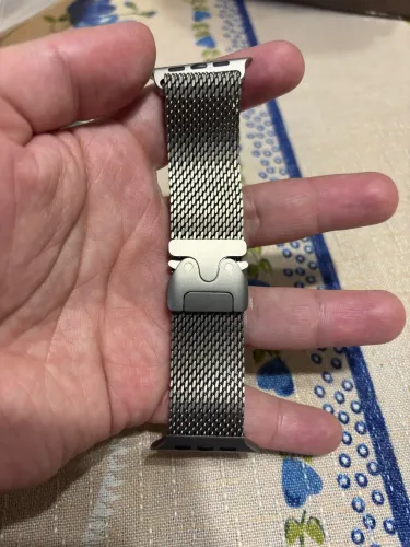 Pulseira original Apple Watch Ultra milanese titânio natural 49mm tamanho S