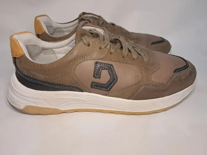 Tênis Couro Democrata Denim Dave Masculino - Marrom+Preto, 39