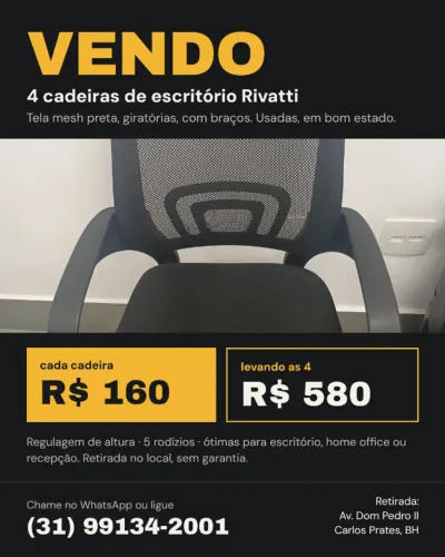 Cadeiras de escritório Rivatti