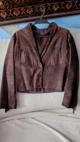 Jaqueta de couro , tamanho M , marron