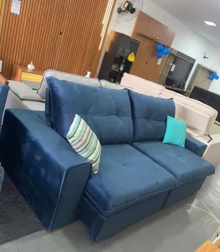 Conjunto Living Siena 2 e 3 Lugares - Veludo Cinza Conforto Diário