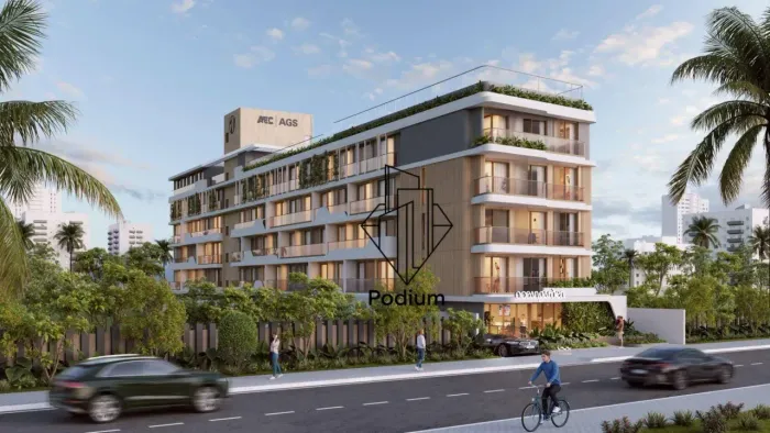 Flats Studio com varanda / sacada á beira mar da praia de Manaíra - FL0970