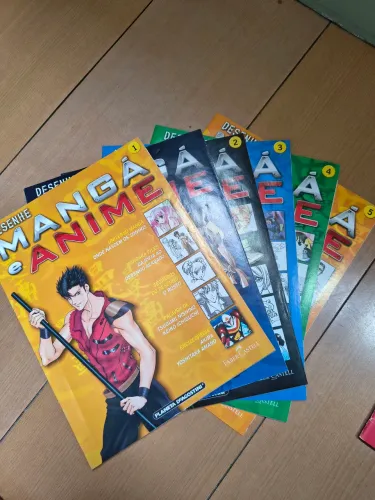 Revistas Desenhe Mangá e Anime da Planeta DeAgostini (Vol. 1 ao 5) + Mangaka Block usado