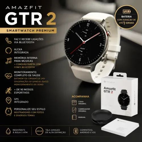 ? Amazfit GTR 2 - Completo com Caixa e Acessórios