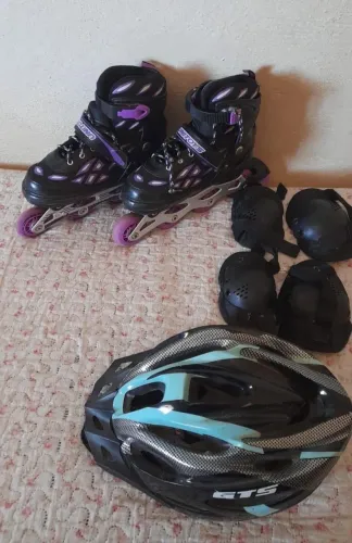 ? PATINS ADULTO AJUSTÁVEL + KIT DE PROTEÇÃO ?