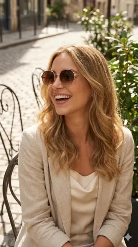 Óculos de Sol Hexagonal Dourado Lente Degradê - Estilo e Tendência | Novo